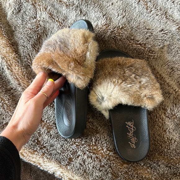 Authentic fur slides size 7 - Picture 2 of 4